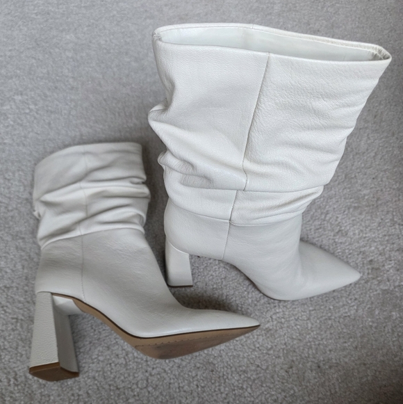 Vince Camuto Shoes - Mid Calf White Leather Women's Boots